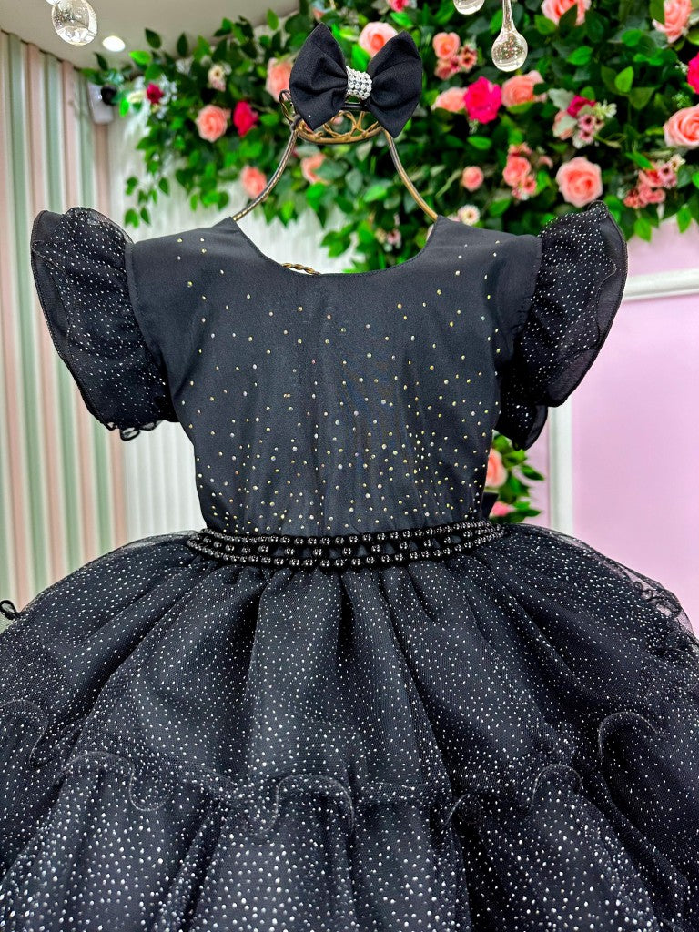 Vestido Ysa Kids Belinda Preto - Leveza e Elegância para Meninas | Bebeloo Kids