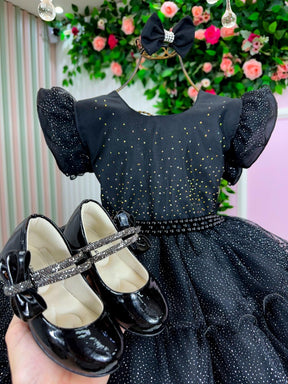 Vestido Ysa Kids Belinda Preto - Leveza e Elegância para Meninas | Bebeloo Kids