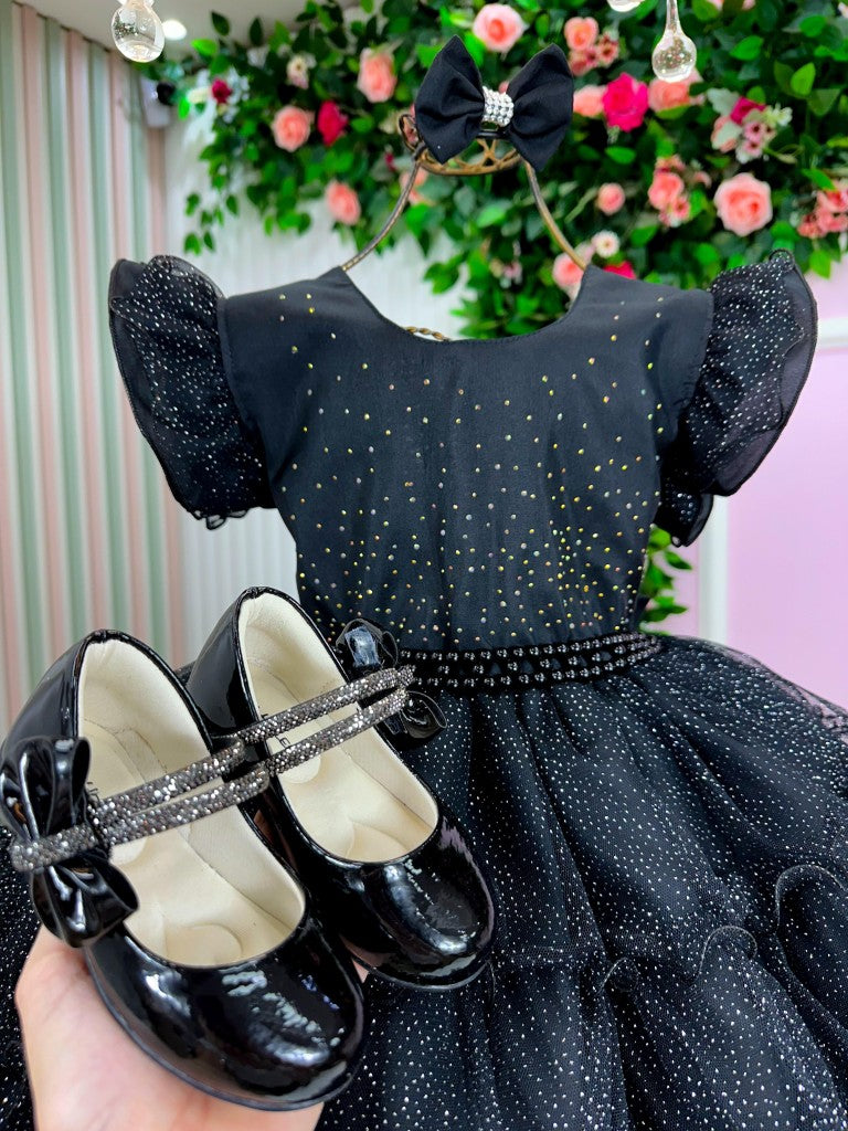 Vestido Ysa Kids Belinda Preto - Leveza e Elegância para Meninas | Bebeloo Kids