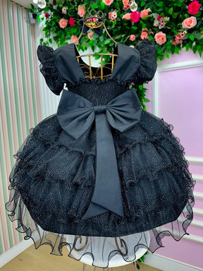 Vestido Ysa Kids Belinda Preto - Leveza e Elegância para Meninas | Bebeloo Kids