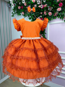 Vestido Ysa Kids Belinda Terracota - Leveza e Elegância para Meninas | Bebeloo Kids