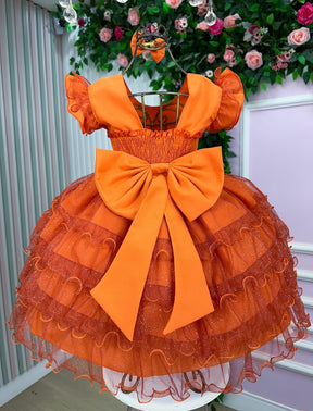 Vestido Ysa Kids Belinda Terracota - Leveza e Elegância para Meninas | Bebeloo Kids