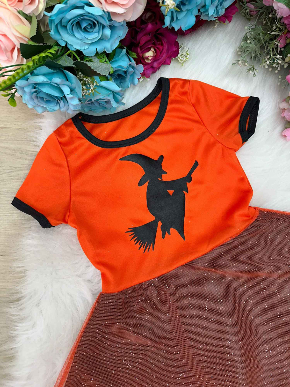 Fantasia Halloween Menina Bruxinha Laranja - Qualidade e Cuidado para os Pequenos | Bebeloo Kids