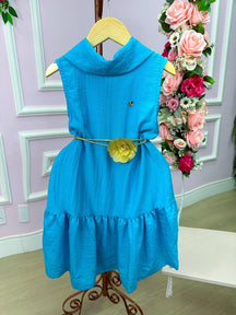 Vestido Blogueirinha Serena Azul Turquesa - Leveza e Elegância para Meninas | Bebeloo Kids