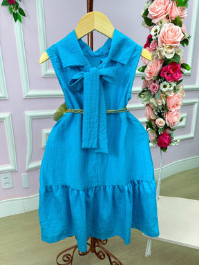 Vestido Blogueirinha Serena Azul Turquesa - Leveza e Elegância para Meninas | Bebeloo Kids