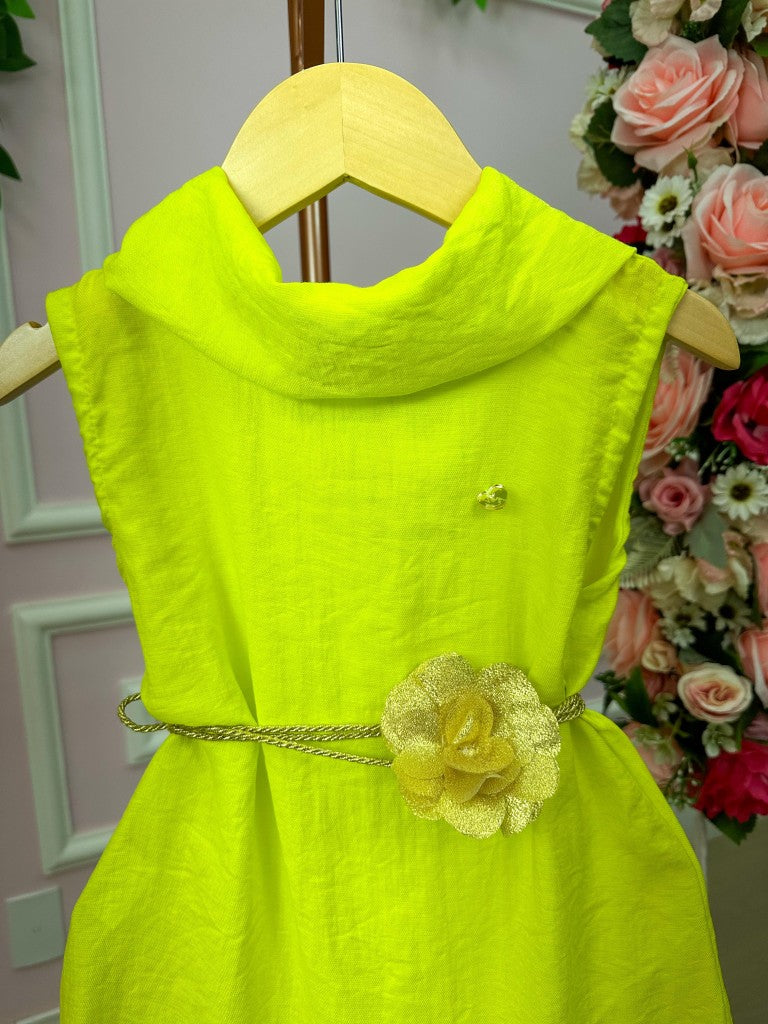 Vestido Blogueirinha Serena Verde Lima Neon - Leveza e Elegância para Meninas | Bebeloo Kids