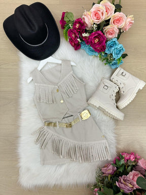 Conjunto Blogueirinha Boiadeira Maraisa Jeans Off - Estilo Delicado para o Dia a Dia | Bebeloo Kids