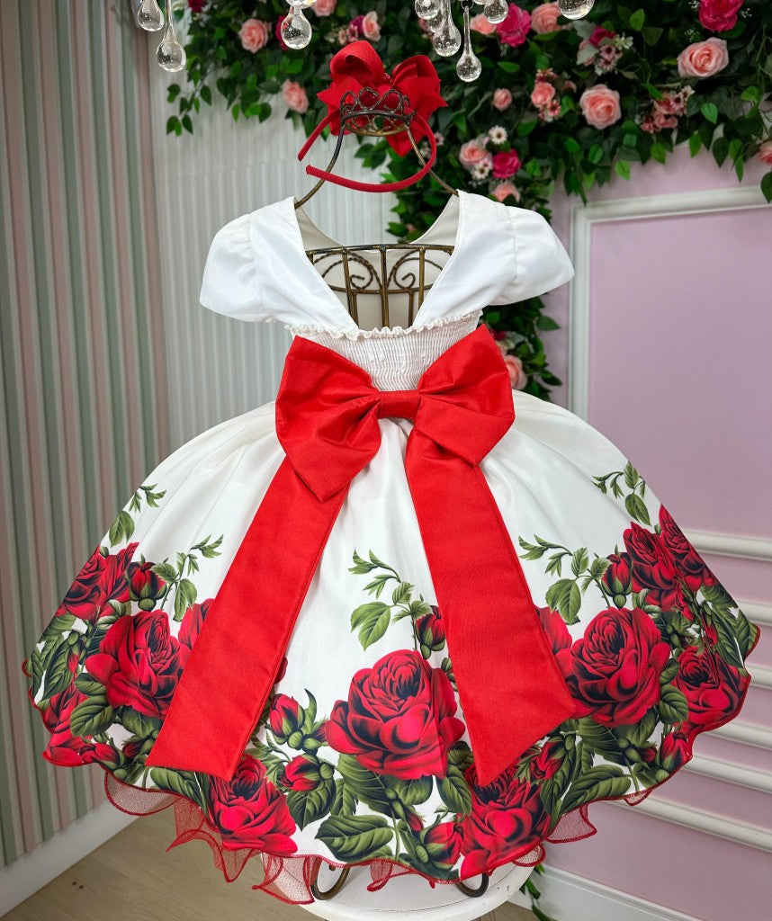 Vestido Banana Club Fernanda Branco Floral - Leveza e Elegância para Meninas | Bebeloo Kids