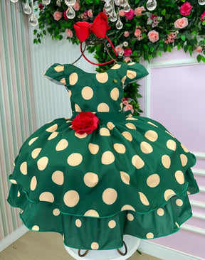 Vestido Banana Club Helen Verde Bolinhas - Leveza e Elegância para Meninas | Bebeloo Kids