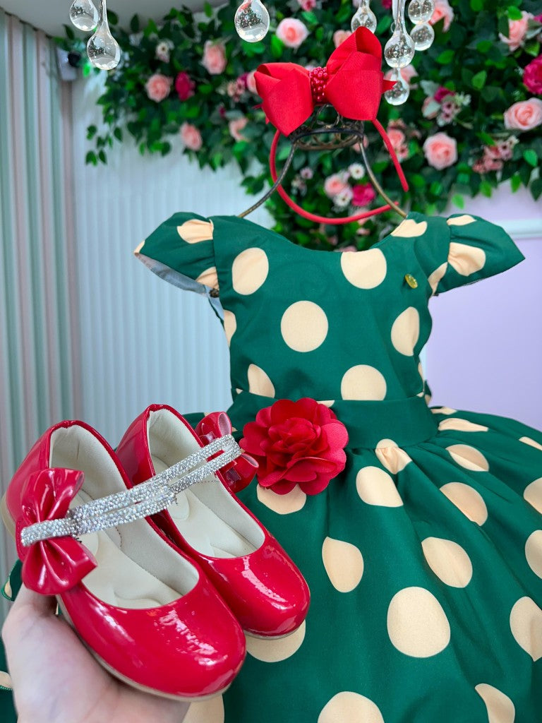 Vestido Banana Club Helen Verde Bolinhas - Leveza e Elegância para Meninas | Bebeloo Kids