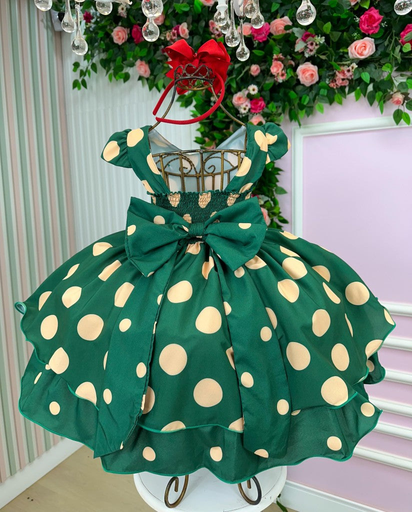 Vestido Banana Club Helen Verde Bolinhas - Leveza e Elegância para Meninas | Bebeloo Kids