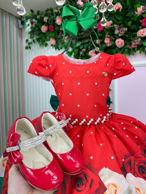 Vestido Banana Club Natal Natasha Vermelho - Leveza e Elegância para Meninas | Bebeloo Kids