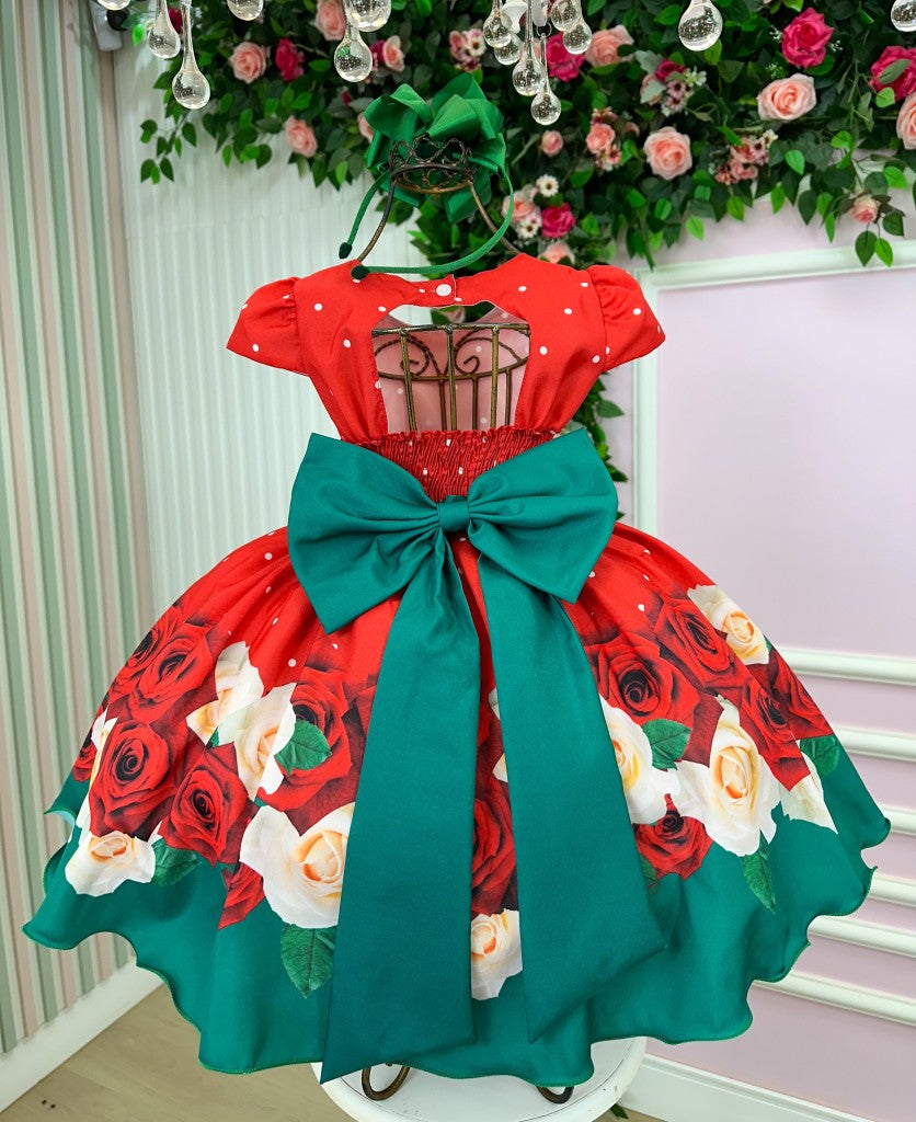 Vestido Banana Club Natal Natasha Vermelho - Leveza e Elegância para Meninas | Bebeloo Kids