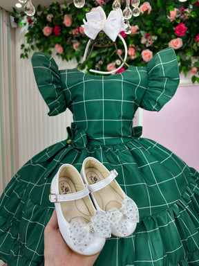 Vestido Banana Club Natal Patty Verde - Leveza e Elegância para Meninas | Bebeloo Kids