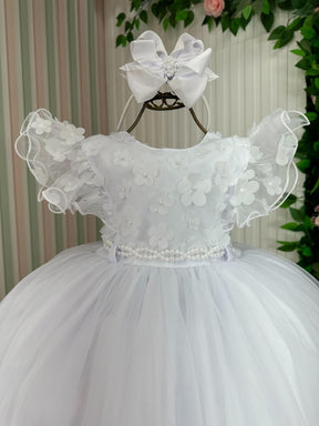 Vestido Menina Bonita Angelie Branco - Leveza e Elegância para Meninas | Bebeloo Kids