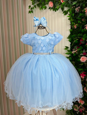 Vestido Menina Bonita Chloe Azul Bebe - Leveza e Elegância para Meninas | Bebeloo Kids