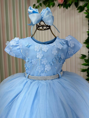 Vestido Menina Bonita Chloe Azul Bebe - Leveza e Elegância para Meninas | Bebeloo Kids
