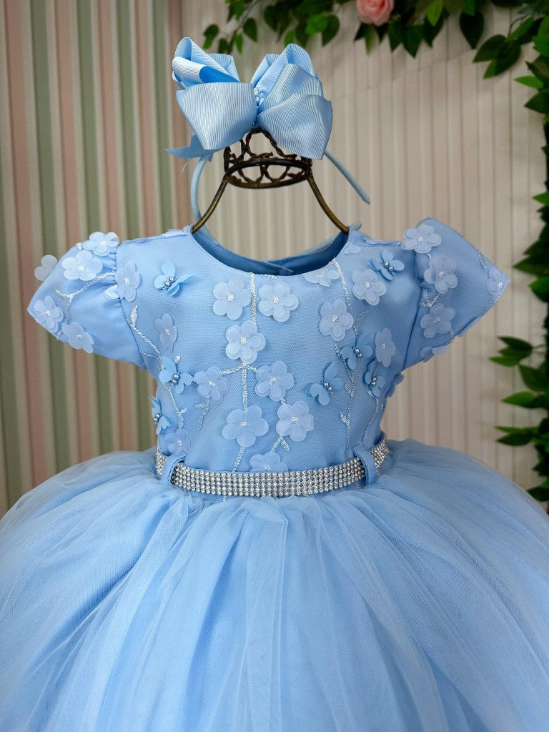 Vestido Menina Bonita Chloe Azul Bebe - Leveza e Elegância para Meninas | Bebeloo Kids