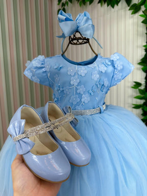 Vestido Menina Bonita Chloe Azul Bebe - Leveza e Elegância para Meninas | Bebeloo Kids