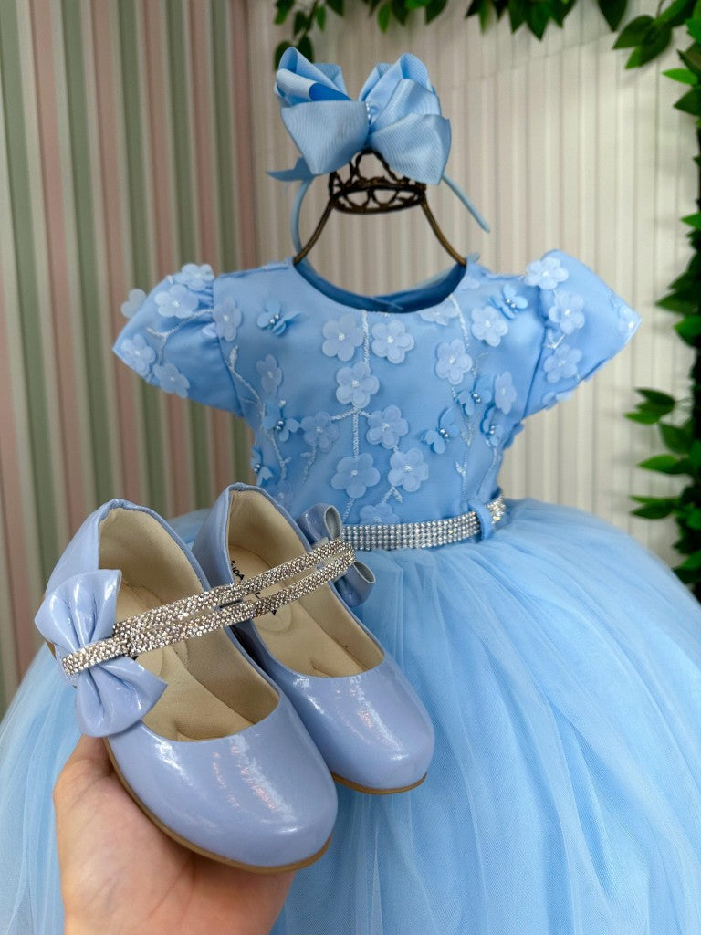 Vestido Menina Bonita Chloe Azul Bebe - Leveza e Elegância para Meninas | Bebeloo Kids