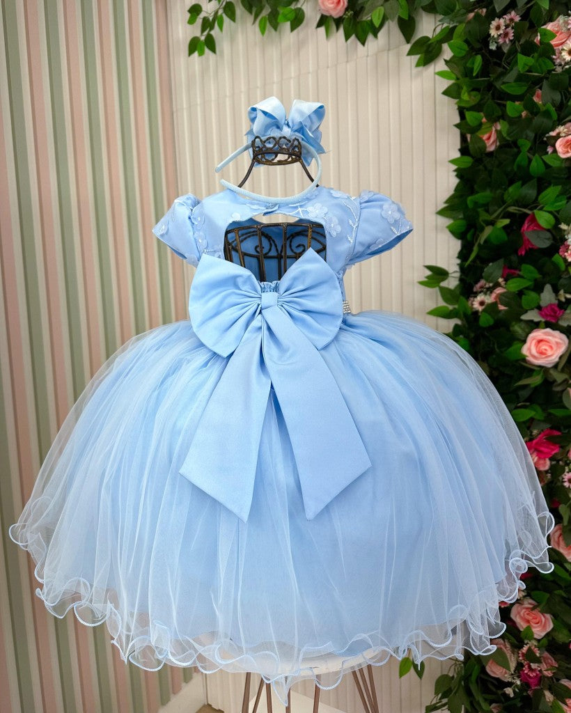 Vestido Menina Bonita Chloe Azul Bebe - Leveza e Elegância para Meninas | Bebeloo Kids
