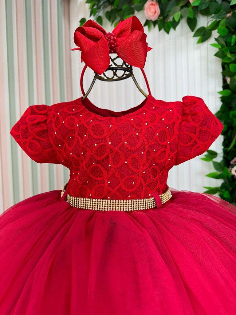Vestido Menina Bonita Holly Vermelho - Leveza e Elegância para Meninas | Bebeloo Kids