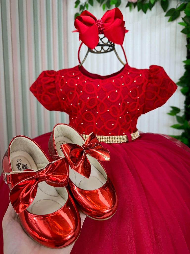 Vestido Menina Bonita Holly Vermelho - Leveza e Elegância para Meninas | Bebeloo Kids