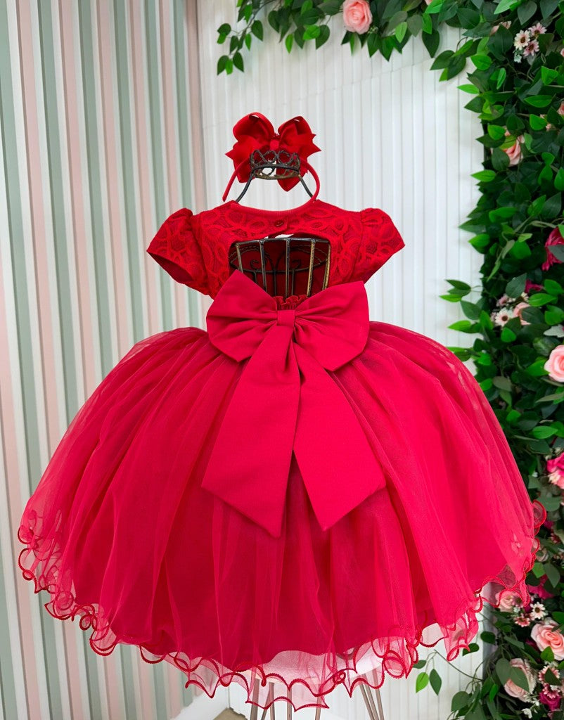 Vestido Menina Bonita Holly Vermelho - Leveza e Elegância para Meninas | Bebeloo Kids