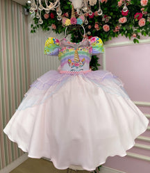 Vestido Mimadine Tematico Unicornio Safira Rosa Bebe - Leveza e Elegância para Meninas | Bebeloo Kids