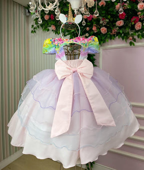 Vestido Mimadine Tematico Unicornio Safira Rosa Bebe - Leveza e Elegância para Meninas | Bebeloo Kids
