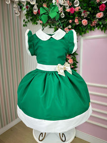 Vestido Blogueirinha Camile Verde - Natal - Leveza e Elegância para Meninas | Bebeloo Kids