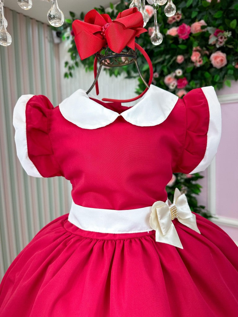 Vestido Blogueirinha Camile Vermelho - Natal - Leveza e Elegância para Meninas | Bebeloo Kids
