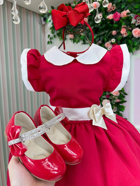 Vestido Blogueirinha Camile Vermelho - Natal - Leveza e Elegância para Meninas | Bebeloo Kids