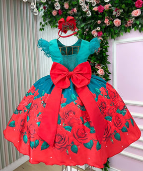 Vestido Marie Lola Verde Florido Natal - Leveza e Elegância para Meninas | Bebeloo Kids