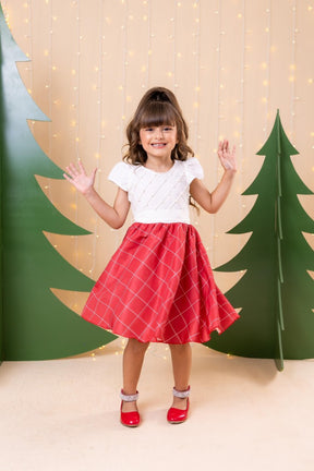 Vestido Banana Club Jamile Saia Vermelha - Leveza e Elegância para Meninas | Bebeloo Kids