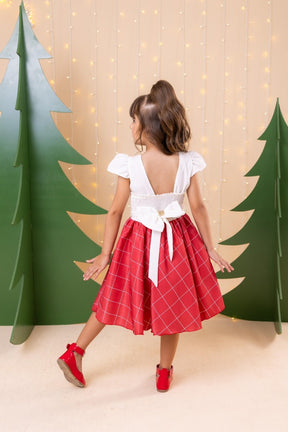 Vestido Banana Club Jamile Saia Vermelha - Leveza e Elegância para Meninas | Bebeloo Kids