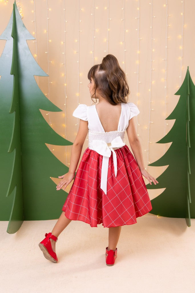 Vestido Banana Club Jamile Saia Vermelha - Leveza e Elegância para Meninas | Bebeloo Kids