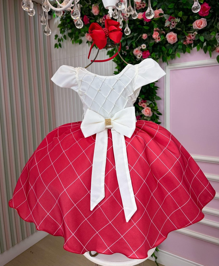 Vestido Banana Club Jamile Saia Vermelha - Leveza e Elegância para Meninas | Bebeloo Kids
