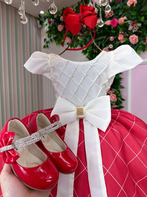 Vestido Banana Club Jamile Saia Vermelha - Leveza e Elegância para Meninas | Bebeloo Kids
