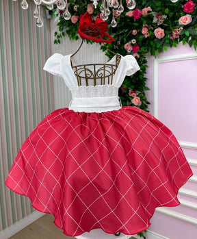 Vestido Banana Club Jamile Saia Vermelha - Leveza e Elegância para Meninas | Bebeloo Kids