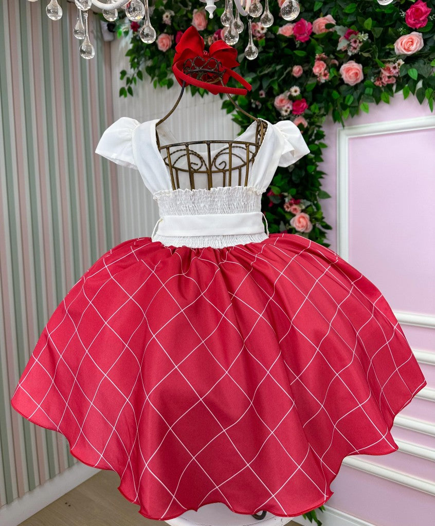 Vestido Banana Club Jamile Saia Vermelha - Leveza e Elegância para Meninas | Bebeloo Kids