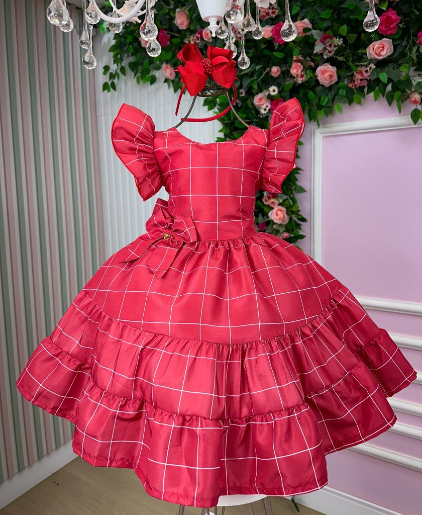 Vestido Banana Club Natal Patty Vermelho - Leveza e Elegância para Meninas | Bebeloo Kids