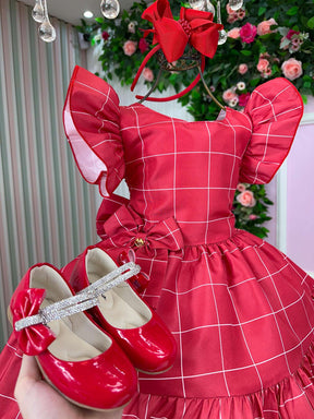 Vestido Banana Club Natal Patty Vermelho - Leveza e Elegância para Meninas | Bebeloo Kids