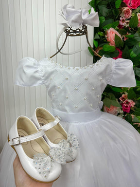 Vestido Enjoy Longo Gabriela Branco - Leveza e Elegância para Meninas | Bebeloo Kids