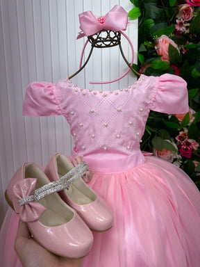 Vestido Enjoy Longo Gabriela Rosa Bebe - Leveza e Elegância para Meninas | Bebeloo Kids