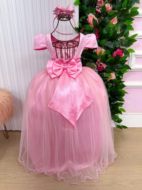 Vestido Enjoy Longo Gabriela Rosa Bebe - Leveza e Elegância para Meninas | Bebeloo Kids