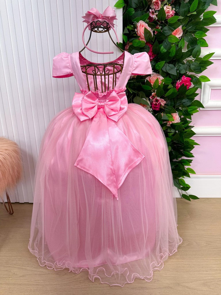 Vestido Enjoy Longo Gabriela Rosa Bebe - Leveza e Elegância para Meninas | Bebeloo Kids