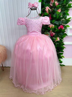 Vestido Enjoy Longo Gabriela Rosa Bebe - Leveza e Elegância para Meninas | Bebeloo Kids