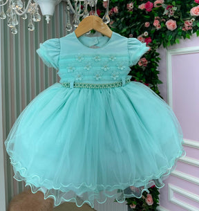 Vestido Menina Bonita Elaine Verde Menta - Leveza e Elegância para Meninas | Bebeloo Kids