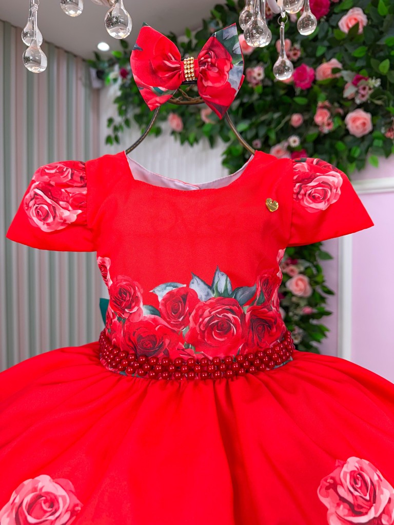 Vestido Mimadine Melina Vermelho Natal - Leveza e Elegância para Meninas | Bebeloo Kids